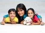 Nadia Hussain with her kids