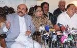 Chief Minister Sindh Syed Qaim Ali Shah addressing a press conference