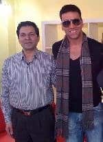 Farhan Aslam and Akshay Kumar on the set of Sunrise TV Morning Show