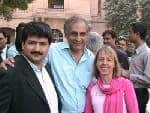 GEO talk show host Hamid Mir and GEO Director Imran Aslam with