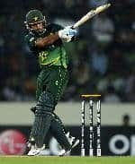 Mohammad Hafeez stirick a shot