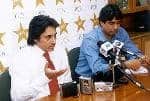 PCB chief executive Rameez Raja addressing a press conference