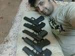 Pakistani drama actor Asad malik with his own real guns