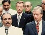 Zia ul Haq with US President jimmy carter and brzezinski